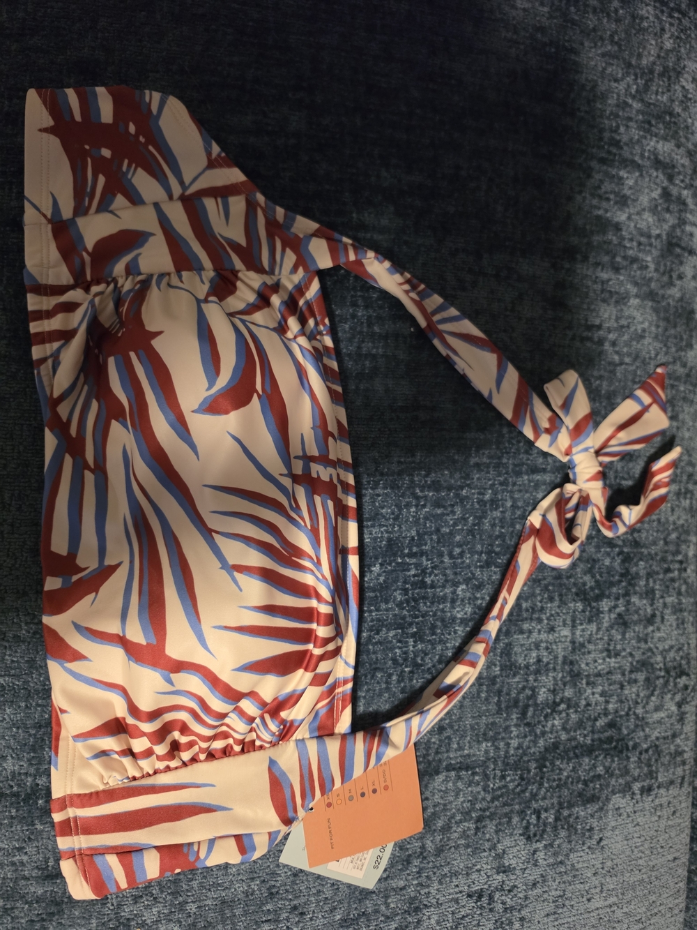 Shade & Shore Bikini Top with Leaf Print